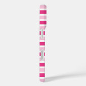 Schattigee klassieke roze en witte strepen Case-Mate iPhone case (Achterkant / Rechts)