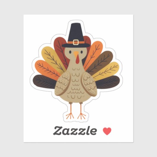 Schattigee, klassieke / Thanksgiving Turkije Sticker (Vel)