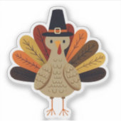 Schattigee, klassieke / Thanksgiving Turkije Sticker (Voorkant)