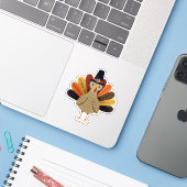 Schattigee, klassieke / Thanksgiving Turkije Sticker (Laptop met iPhone)