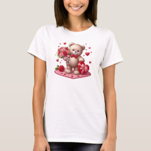 Schattigee, klassieke Valentijnsdag teddybeer T-shirt
