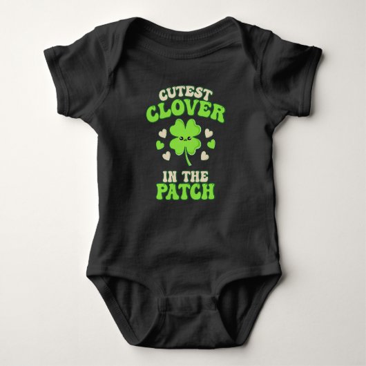 Schattigee Klaver in De Patch Saint Patrick's Day Romper (Voorkant)