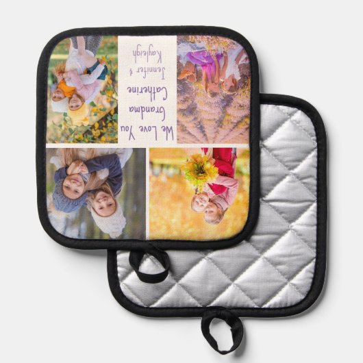 Schattigee kleindochters Foto Custom oma Gift Pannenlap (Voorkant / Achterkant)