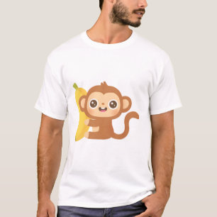 Schattigee kleine aap en banaan t-shirt
