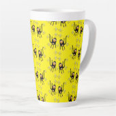 Schattigee kleine aap en bananen latte mok (Rechterhoek)