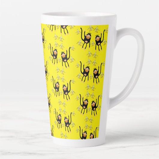 Schattigee kleine aap en bananen latte mok (Rechts)