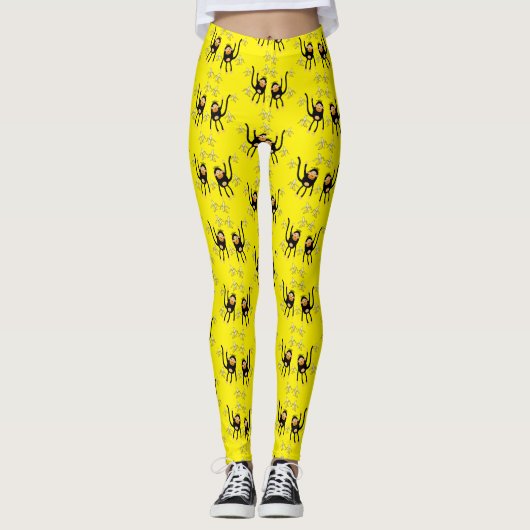Schattigee kleine aap en bananen leggings (Voorkant)