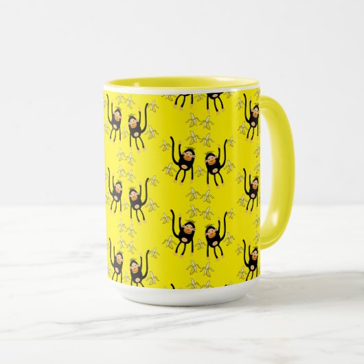 Schattigee kleine aap en bananen mok (Voorkant rechts)