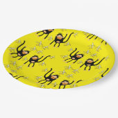 Schattigee kleine aap en bananen papieren bordje (Gekanteld)