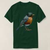 Schattigee kleine achtertuin oranje vogel Amerikaa T-shirt (Design voorkant)