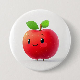 Schattigee kleine appel ronde button 7,6 cm