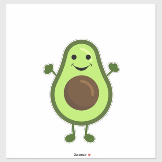 Schattigee kleine avocado sticker (Vel)