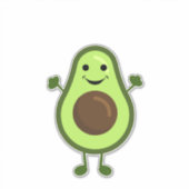 Schattigee kleine avocado sticker (Voorkant)