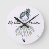 Schattigee kleine ballerina prinses kinderkamer me ronde klok (Voorkant)