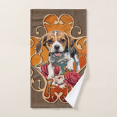 Schattigee kleine Beagle. Bad Handdoek (Handdoek)