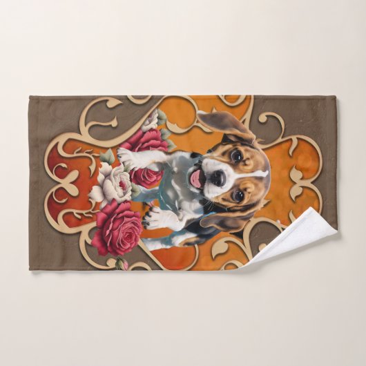 Schattigee kleine Beagle. Bad Handdoek (Handdoek)
