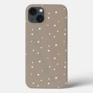 Schattigee kleine beige / kaki harten iPhone 13 hoesje