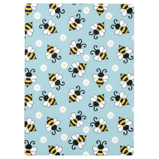 Schattigee kleine bijen en madeliefjes bloemenpatr klembord (Achterkant)