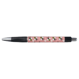 Schattigee kleine bijen en madeliefjes bloemenpatr pen