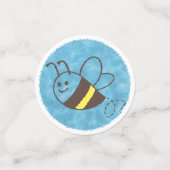 Schattigee kleine bijen vliegende blauwe Waterverf Confetti (Kleine voorkant)