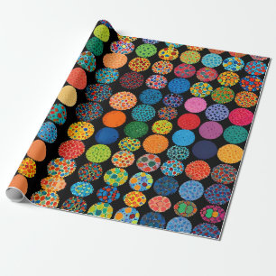 Schattigee kleine bloemhoofdjes cadeaupapier