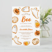 Schattigee kleine boo koekjes Halloween baby showe Kaart (Staand voorkant)