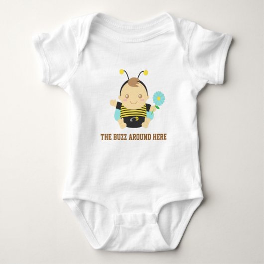 Schattigee kleine buzz, Bumble Bee Baby Romper (Voorkant)