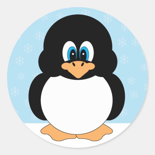 Schattigee Kleine Cartoon Pinguïn Stickers (Voorkant)