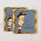 Schattigee kleine cowboy Baby shower Kaart (Voorkant / Achterkant)