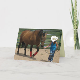 Schattigee kleine cowgirl verjaardag kaart