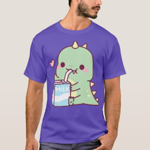 Schattigee kleine dino houdt van melk t-shirt