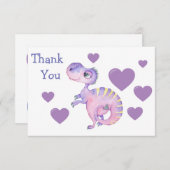 Schattigee kleine dinosaurus dank je kaart (Voorkant / Achterkant)