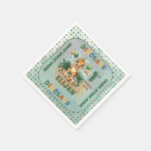 Schattigee kleine dinosaurusjongen 1e verjaardagsf servet (Hoek)