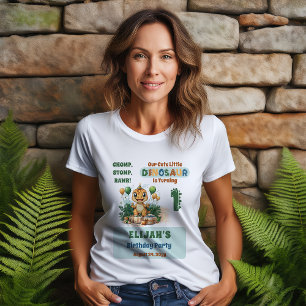 Schattigee kleine dinosaurusjongen 1e verjaardagsf t-shirt