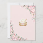 Schattigee Kleine Dumpling Cherry Blossoms 1e Verj Kaart (Achterkant)