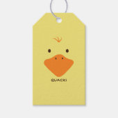 Schattigee kleine eend gezicht gepersonaliseerde t cadeaulabel (Voorkant)