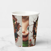 Schattigee kleine elf 3D kerst Papieren Bekers (Links)