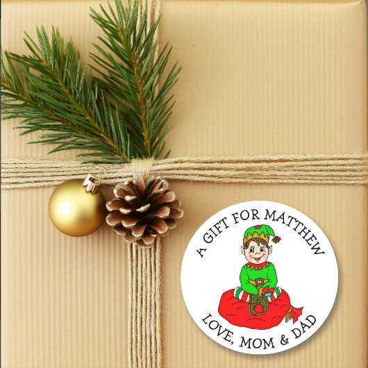 Schattigee kleine elf naar en van cadeau Label