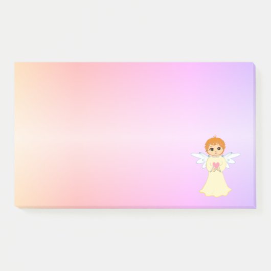 Schattigee kleine engel op pastelkleuren post-it® notes (Voorkant)