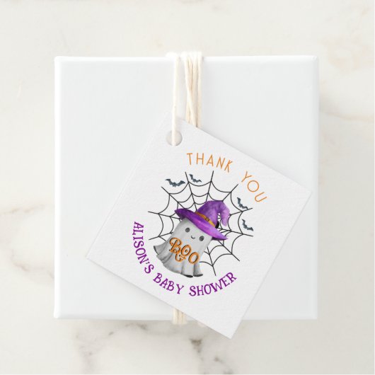 Schattigee kleine geest BOO Dank U baby shower Bedankjes Labels (In situ)