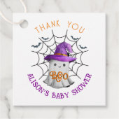 Schattigee kleine geest BOO Dank U baby shower Bedankjes Labels (Voorkant)
