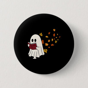 Schattigee kleine geest lezen boek onder val blade ronde button 5,7 cm