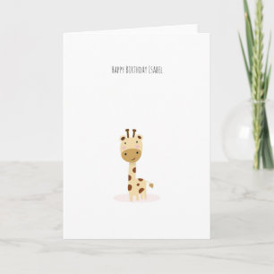 Schattigee kleine Giraffe Verjaardag Kaart