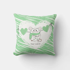 Schattigee kleine hamster naam groen kussen