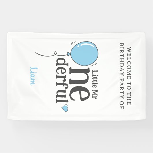 Schattigee kleine heer onederful partij welkom spandoek (Horizontaal)