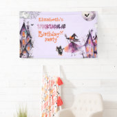 Schattigee kleine heks Spooktacular Verjaardagsfee Spandoek (Insitu)