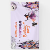 Schattigee kleine heks Spooktacular Verjaardagsfee Spandoek (Verticaal)