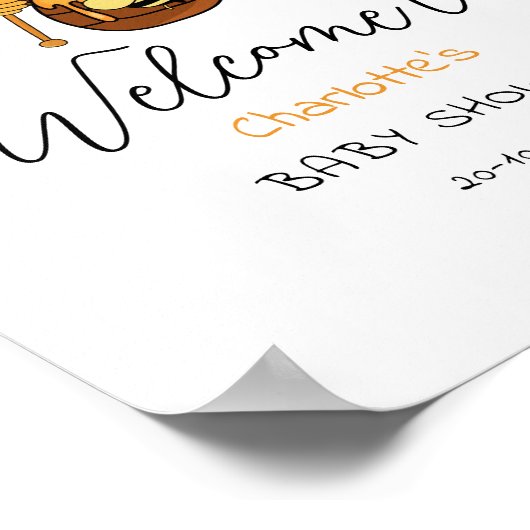 Schattigee kleine honingbij met Sweet Honey Baby W Poster (Hoek)