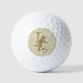 Schattigee kleine jongen letter I Golfballen