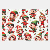 Schattigee kleine kerst elf inpakpapier (Voorkant)